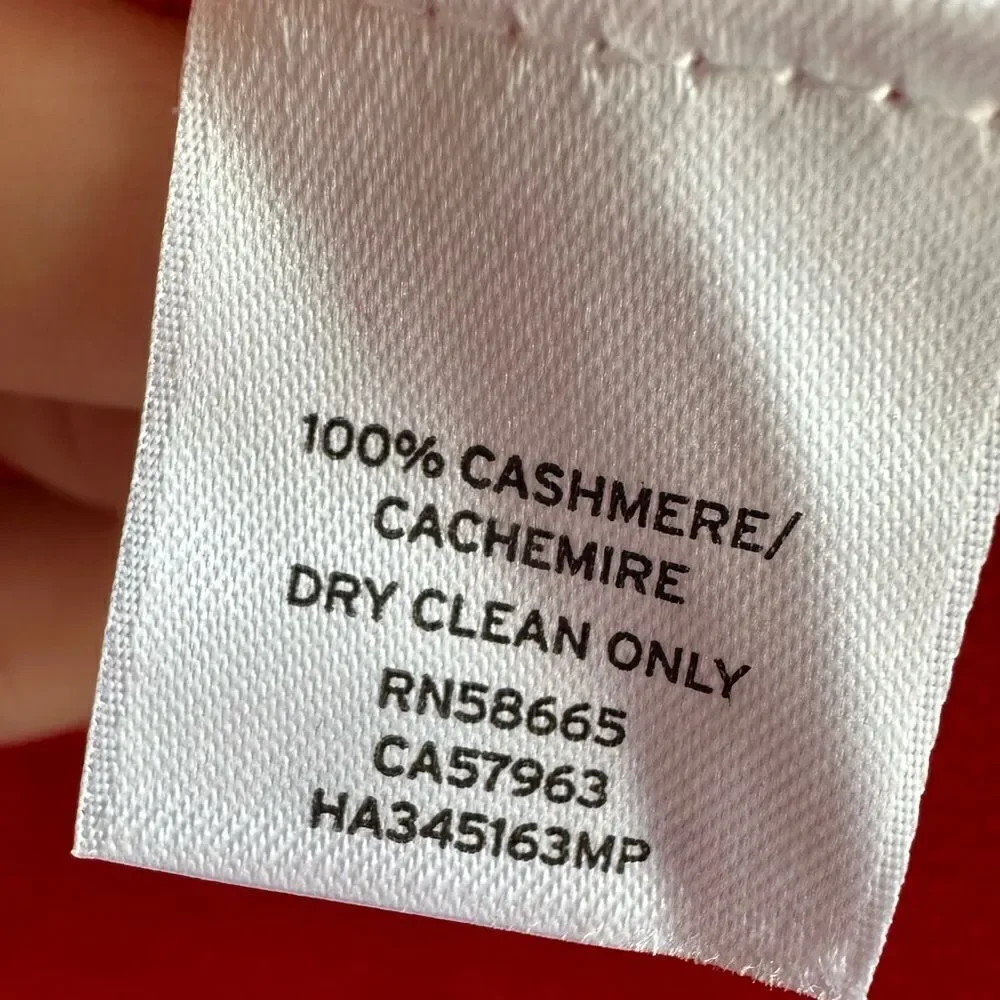 HALOGEN 100% cashmere Nordstrom red V-Neck Pullover Sweater long sleeve‎ size S